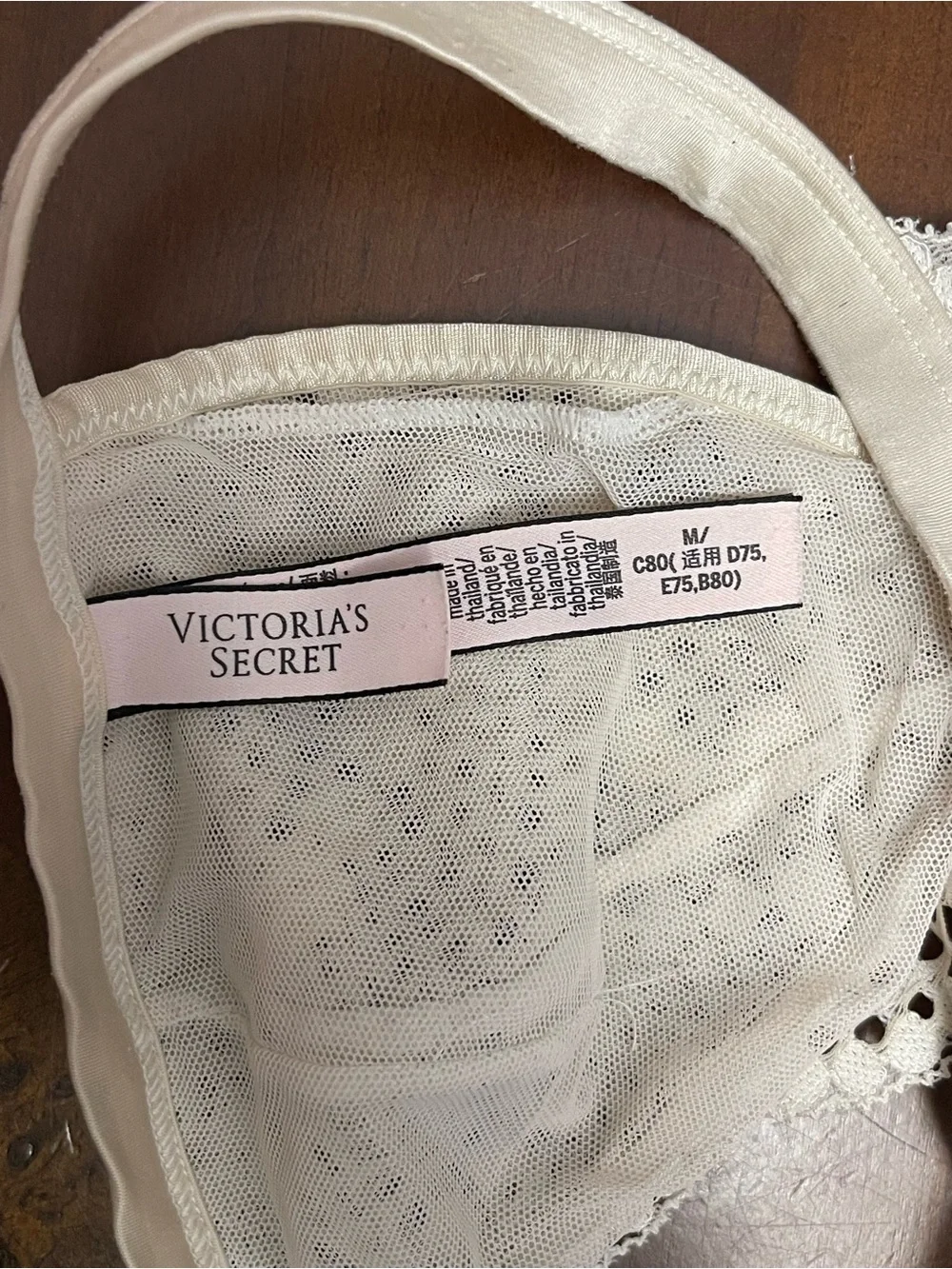 Victoria Secret Lace Racerback Bralette in Cream